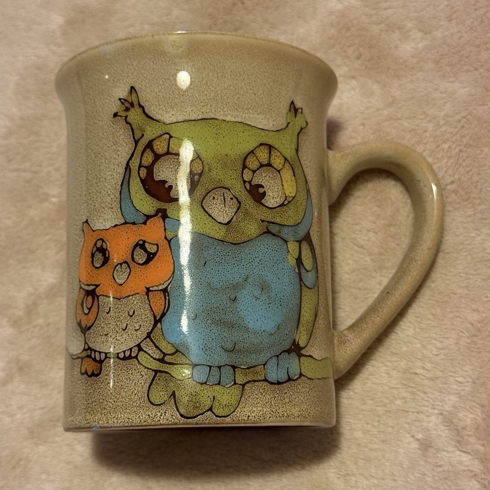 Pier One Imports Owl Stoneware Mug Mama & Baby Owl